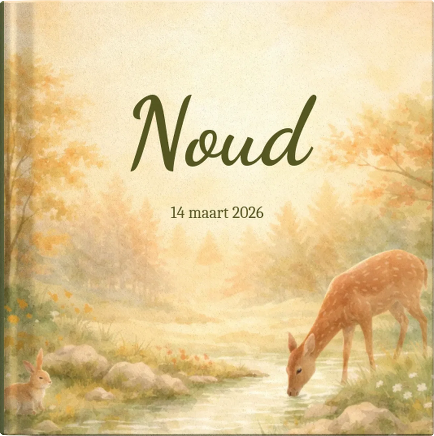Voorbeeld van dit geboorteboekje in formaat 14,8x14,8 cm Standaard Hardcover