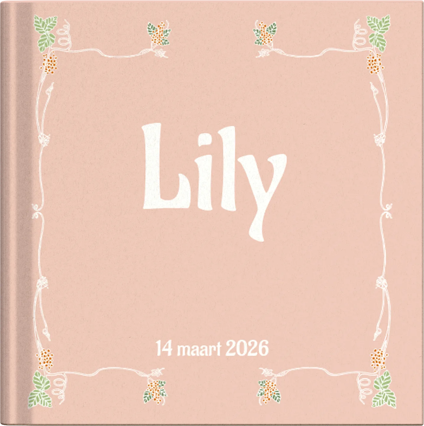 Voorbeeld van dit geboorteboekje in formaat 14,8x14,8 cm Standaard Hardcover